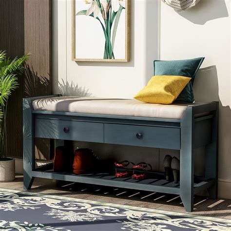 metal storage bench with fabric top|cushioned storage bench.